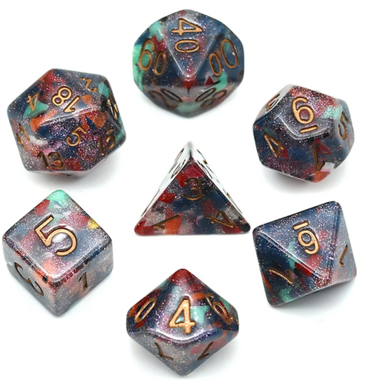 Foam Brain - Regenerate with Copper RPG Dice Set