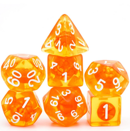 Foam Brain - Orange Tangerine RPG Dice Set