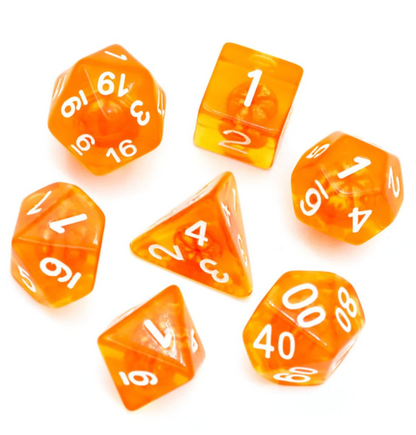 Foam Brain - Orange Tangerine RPG Dice Set