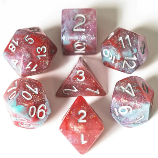 Foam Brain - Geranium RPG Dice Set