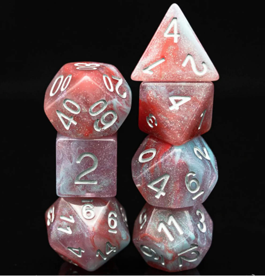 Foam Brain - Geranium RPG Dice Set