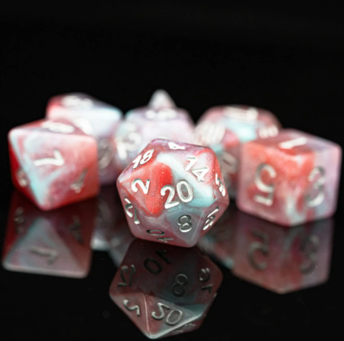 Foam Brain - Geranium RPG Dice Set