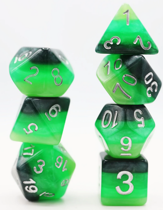 Foam Brain - Green Gradient RPG Dice Set