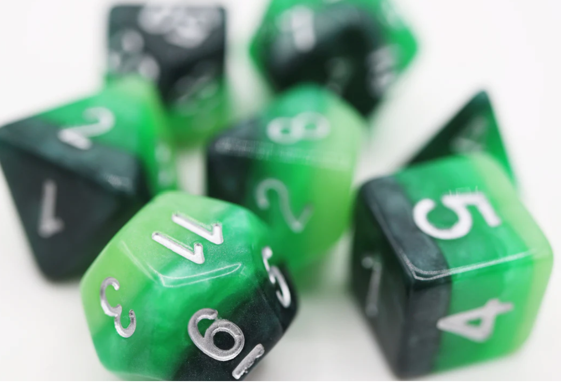 Foam Brain - Green Gradient RPG Dice Set