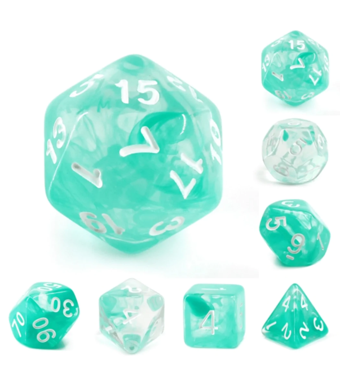 Foam Brain - Lake Teal RPG Dice Set