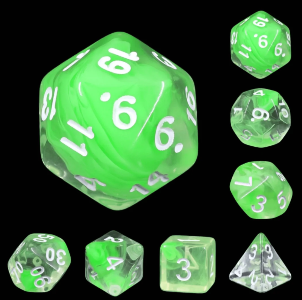 Foam Brain - Summer Limes RPG Dice Set