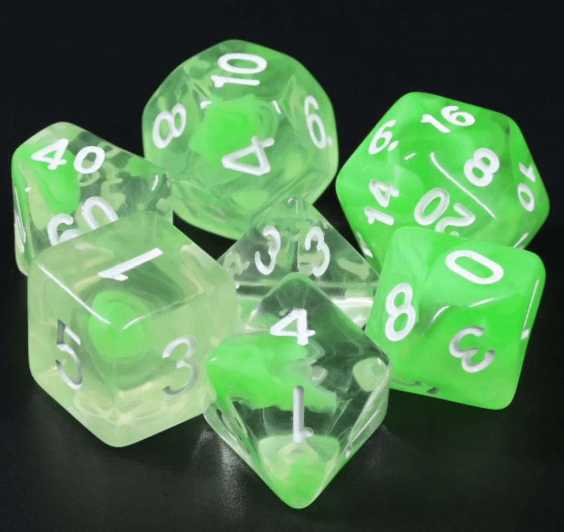 Foam Brain - Summer Limes RPG Dice Set