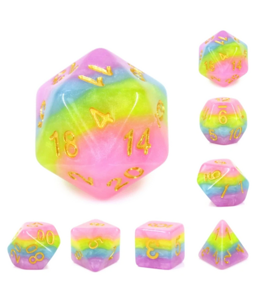 Foam Brain - Pastel Rainbow RPG Dice Set