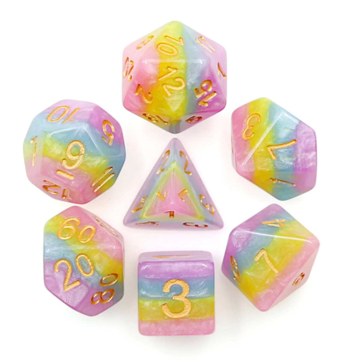 Foam Brain - Pastel Rainbow RPG Dice Set