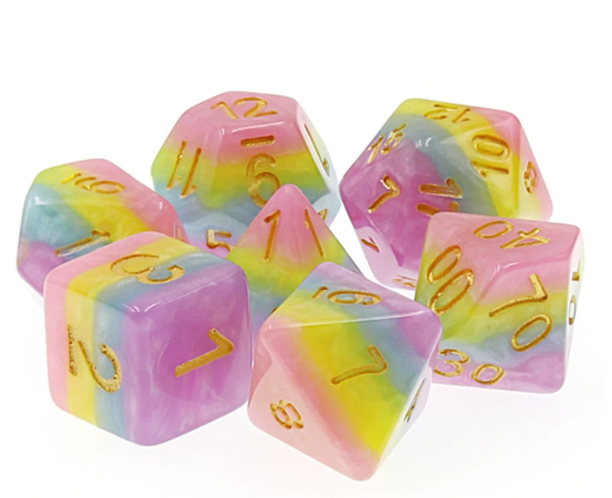 Foam Brain - Pastel Rainbow RPG Dice Set