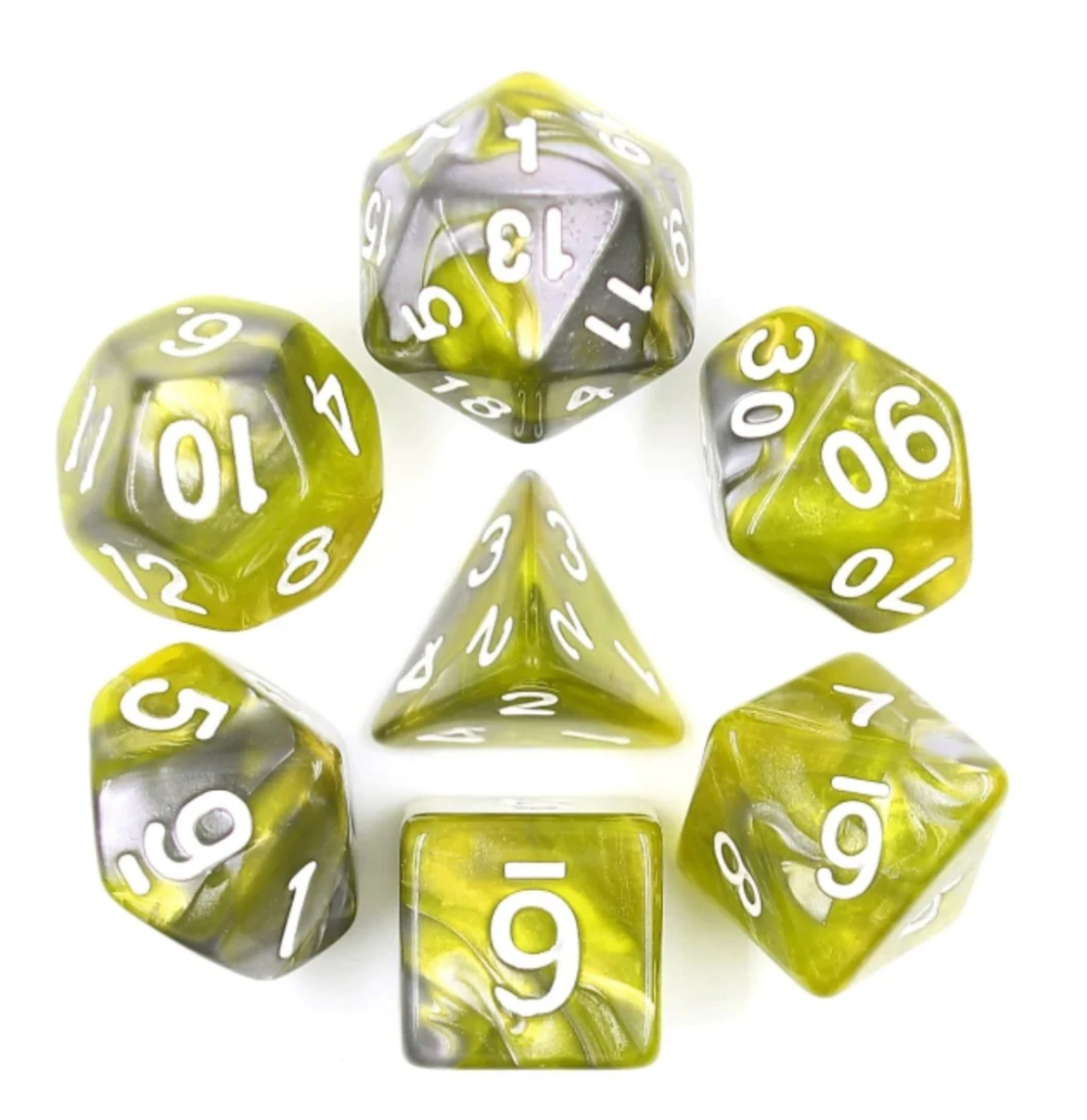 Foam Brain - Green Flow RPG Dice Set