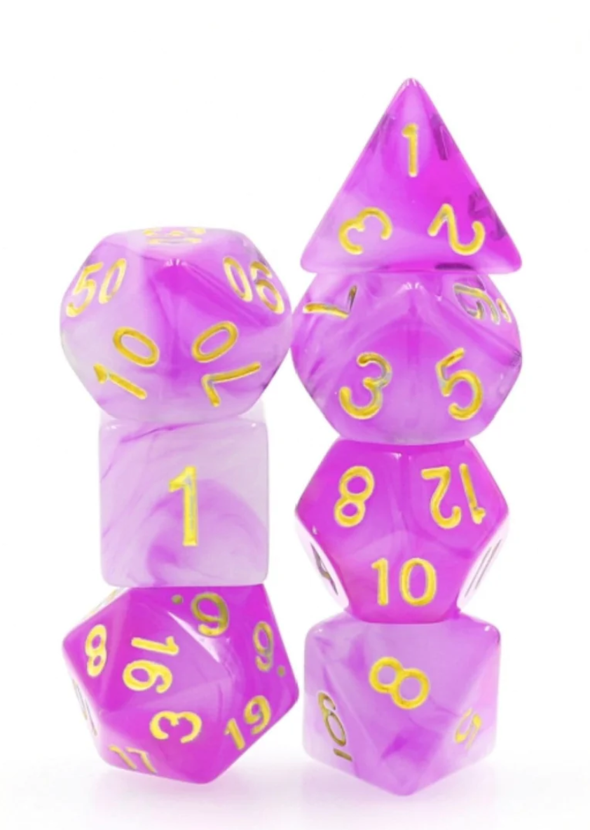 Foam Brain - Purple Milky RPG Dice Set