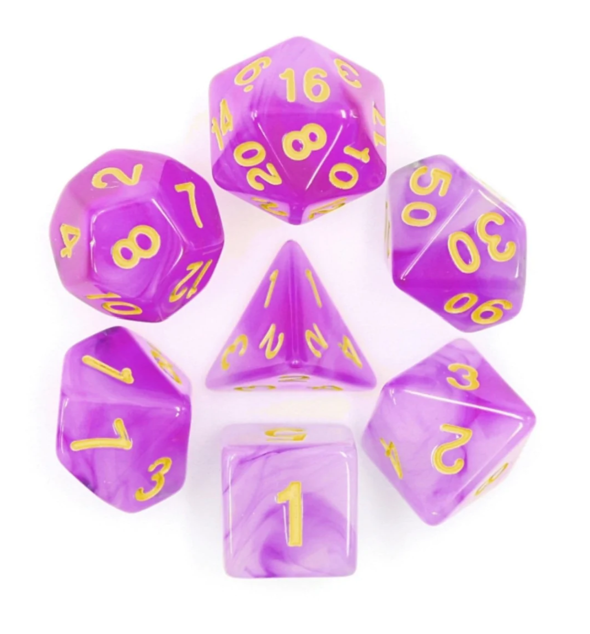 Foam Brain - Purple Milky RPG Dice Set