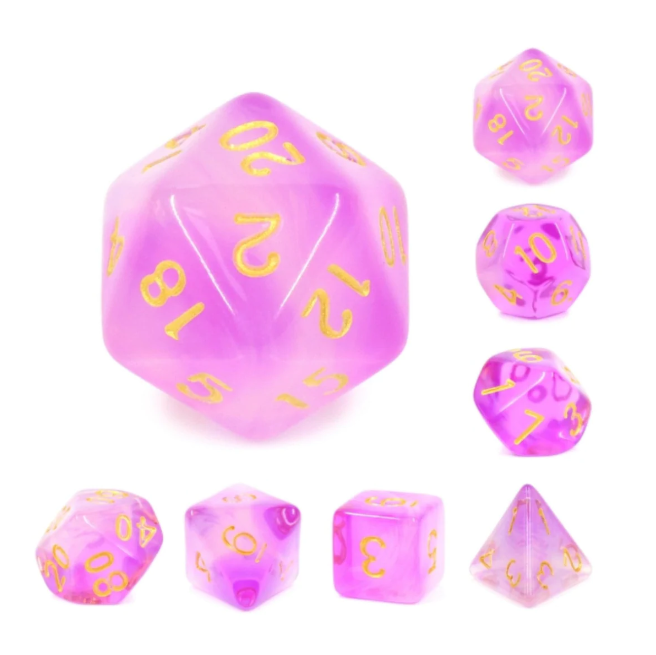 Foam Brain - Purple Milky RPG Dice Set