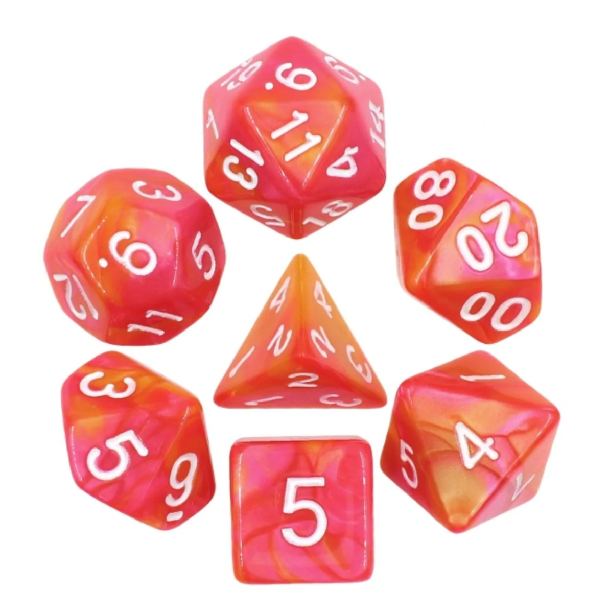 Foam Brain - Grapefruit RPG Dice Set