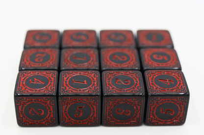 Foam Brain - Magic Burst D6 Set - Red - 12 piece D6's