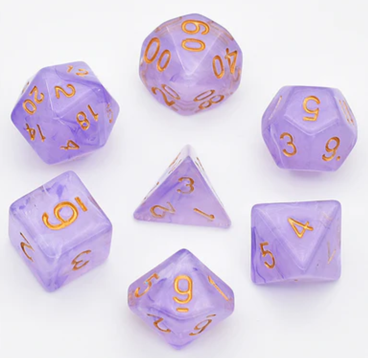 Foam Brain - Purple Silk Translucent Dice RPG Dice Set