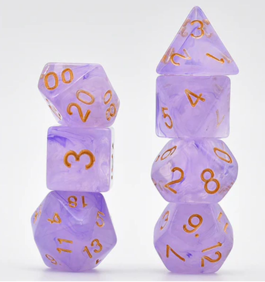 Foam Brain - Purple Silk Translucent Dice RPG Dice Set