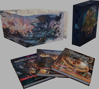 D&D Rules Expansion Gift Set (D&D Books) Tasha's Cauldron of Everything, Xanathar's Guide to Everything, Monsters of the Multiverse and DM Screen