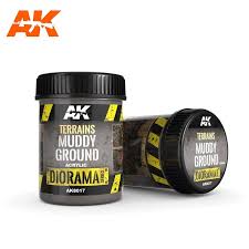 AK-Interactive: (Texture) TERRAINS MUDDY GROUND - 250ml (Acrylic)