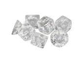 Chessex Translucent Clear/White Polyhedral 7-Die Set