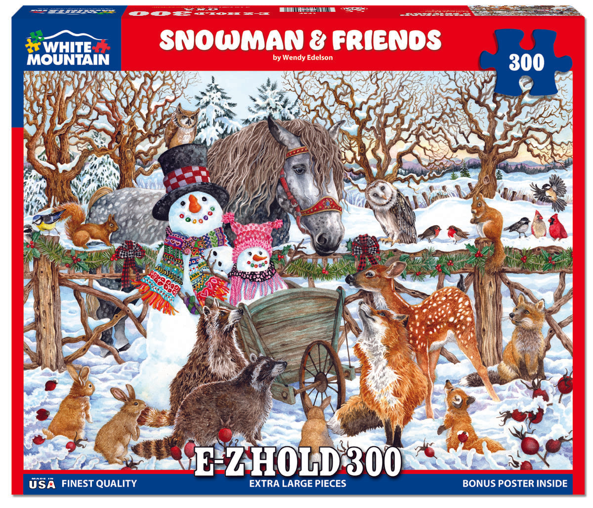 White Mountain Puzzles Snowman & Friends