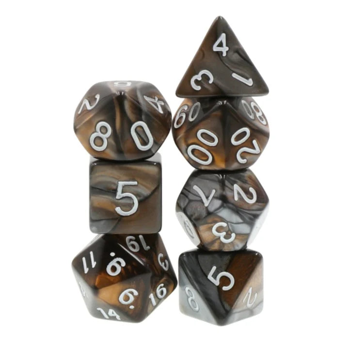 Foam Brain - Bronze Coin RPG Dice Set