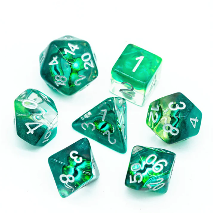 Foam Brain - Jade Dragon Eye RPG Dice Set