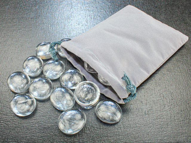 Chessex Clear Glass Stones Off-Sized Bagged (approx 30)