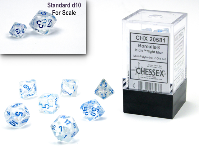 Chessex - Borealis Icicle/light blue Mini-Polyhedral 7-Die set