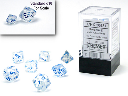 Chessex - Borealis Icicle/light blue Mini-Polyhedral 7-Die set