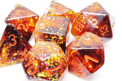 Foam Brain - Pumpkin Light RPG Dice Set