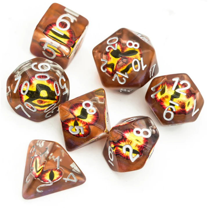 Foam Brain - Fire Demon Eye Dice Set