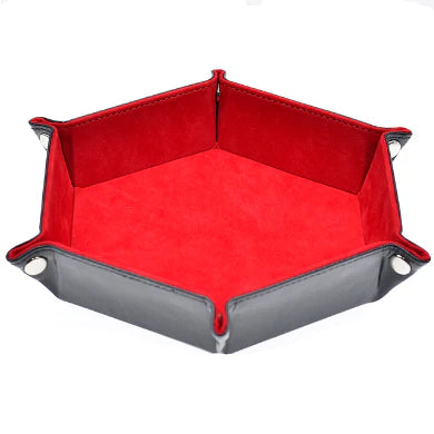 Foam Brain - Leatherette & Velvet Dice Tray (Black with Red)