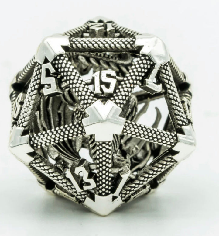 Hollow Dragon Keep D20 - Silver