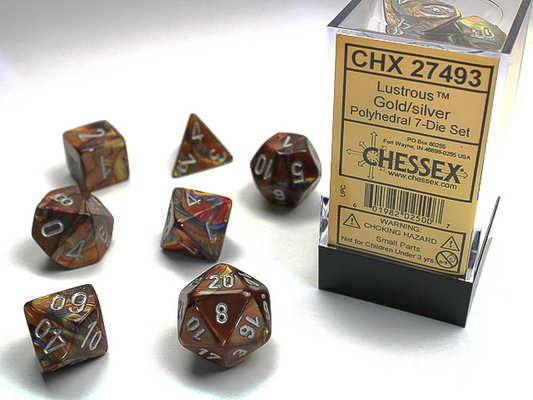 Chessex - Lustrous® Polyhedral Gold/silver 7-Die Set
