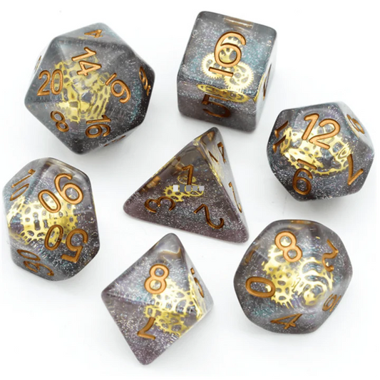 Foam Brain - GLITTER GEARWHEEL RPG DICE SET