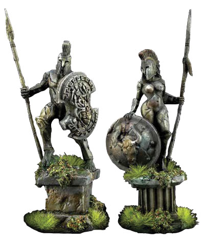 Amazon and Spartan Living Statues (Bronze)