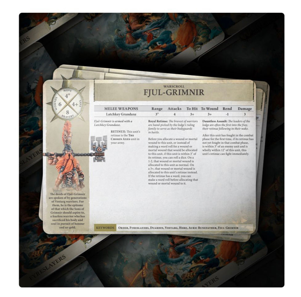 AOS - Warscroll Cards Fyreslayers