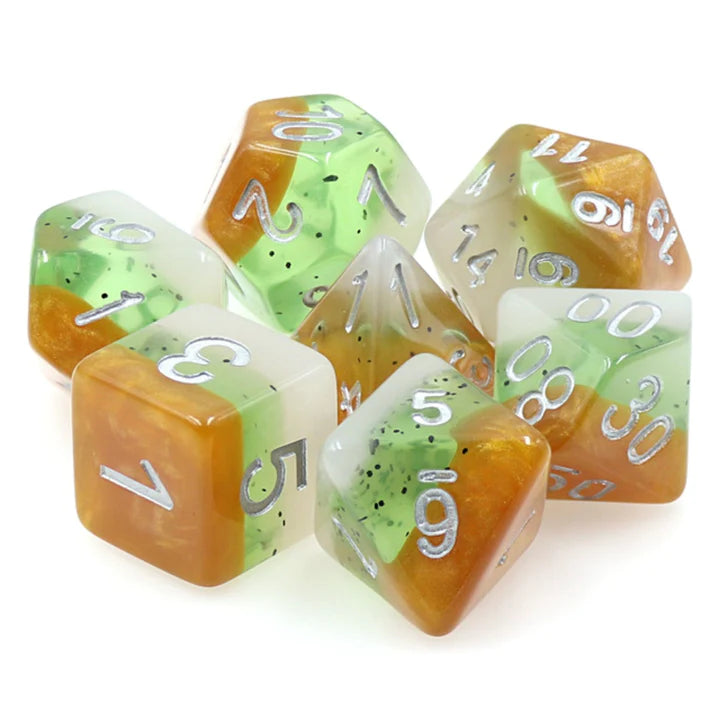 Foam Brain - Kiwi Fruit RPG Dice Set