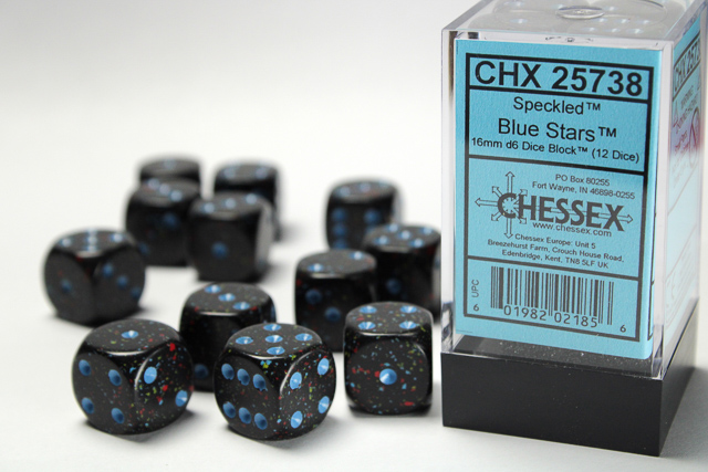 Chessex-Blue Stars-Speckled-12 Die Set