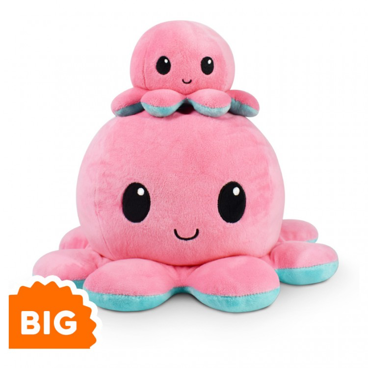 BIG Reversible Octopus Plush Pink/Aqua