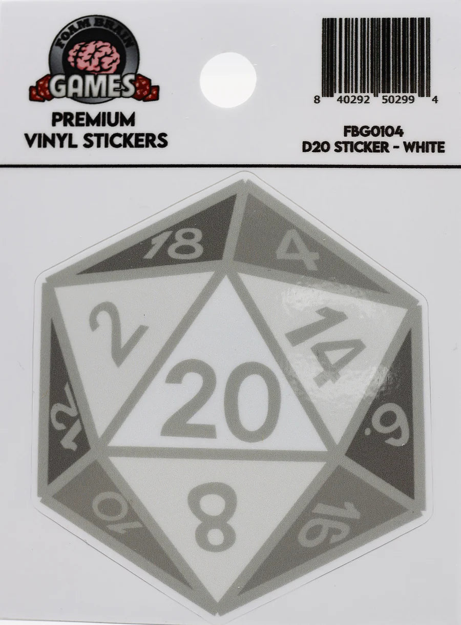 D20 STICKER: WHITE