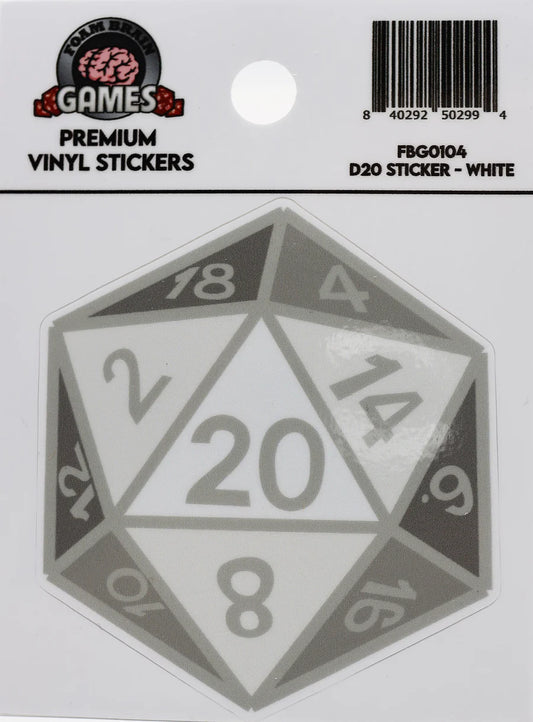 D20 STICKER: WHITE