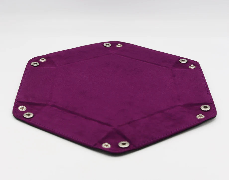 Foam Brain - Leatherette & Velvet Dice Tray (Magenta Hex)