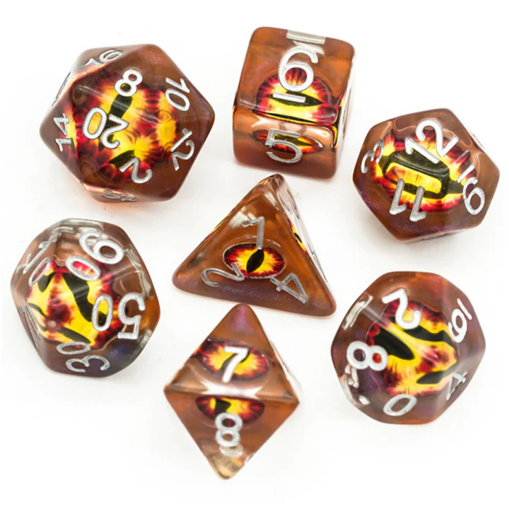 Foam Brain - Fire Demon Eye Dice Set