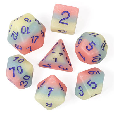 Foam Brain - Peach Snow Cone RPG Dice Set