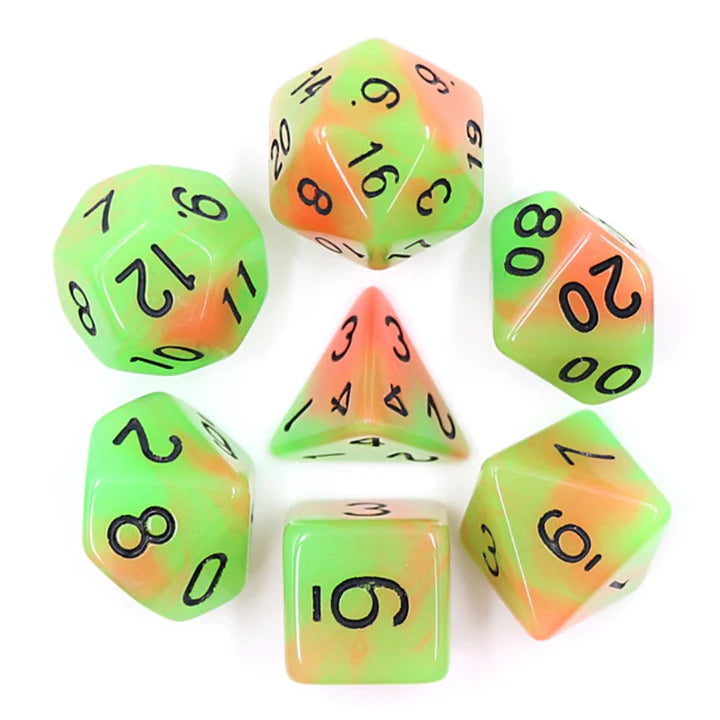 Foam Brain - Glow in the Dark Mango Dice Set