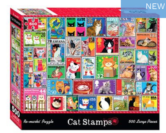 500 PIECE CAT STAMPS PUZZLE