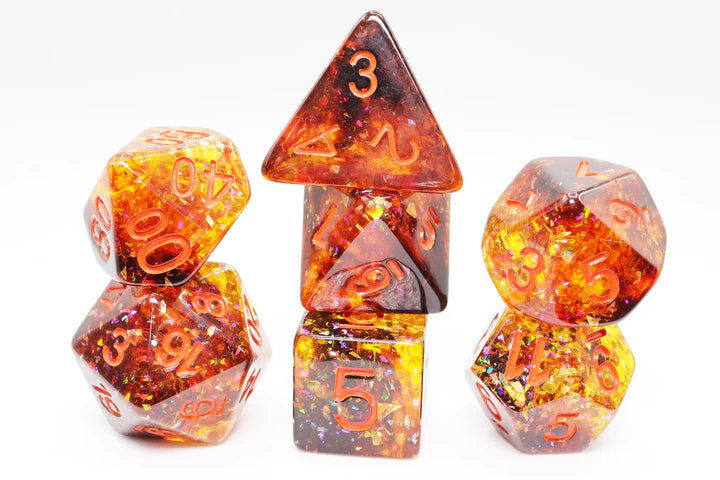 Foam Brain - Pumpkin Light RPG Dice Set